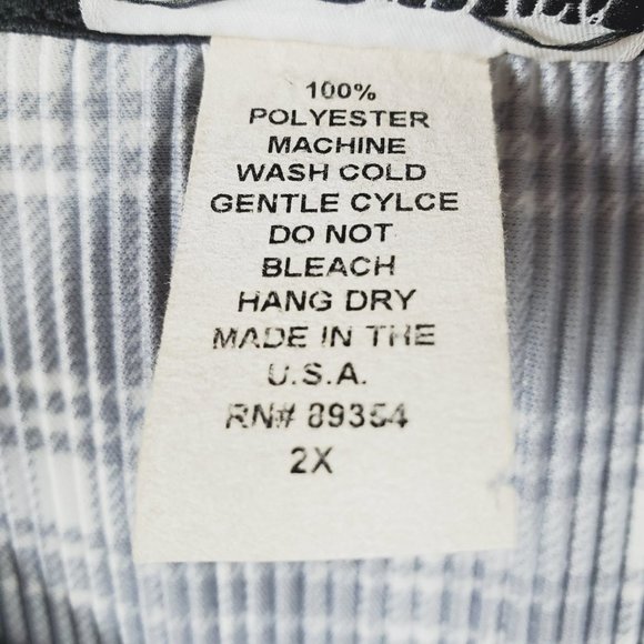 Mind Games by Ike & Eddie Sleeveless B&W Waffled Plaid Tunic Black Trim Sz 2X - Picture 8 of 8